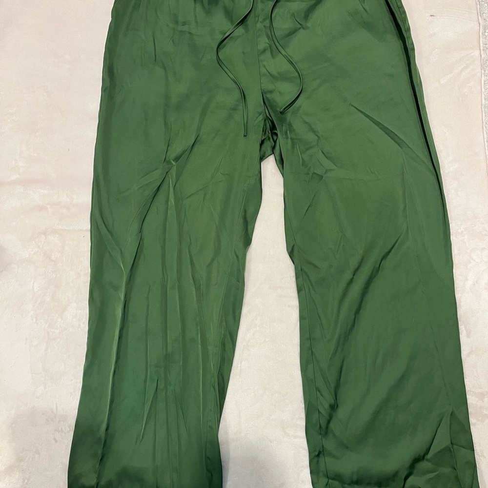 Abercrombie & Fitch Forest Green Wide Leg Pants